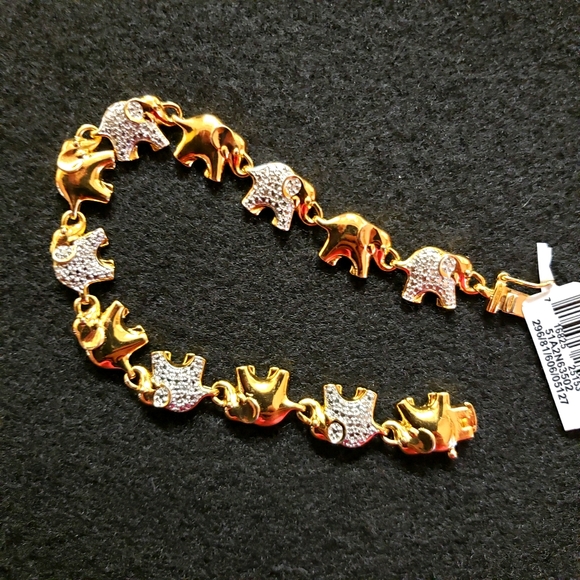 Elephant Plated D/A 18KOVSS Bracelet - Picture 1 of 3